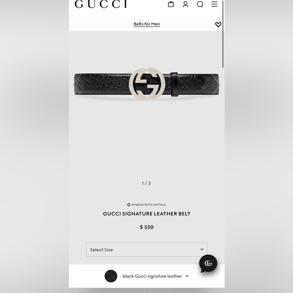Men’s Gucci belt